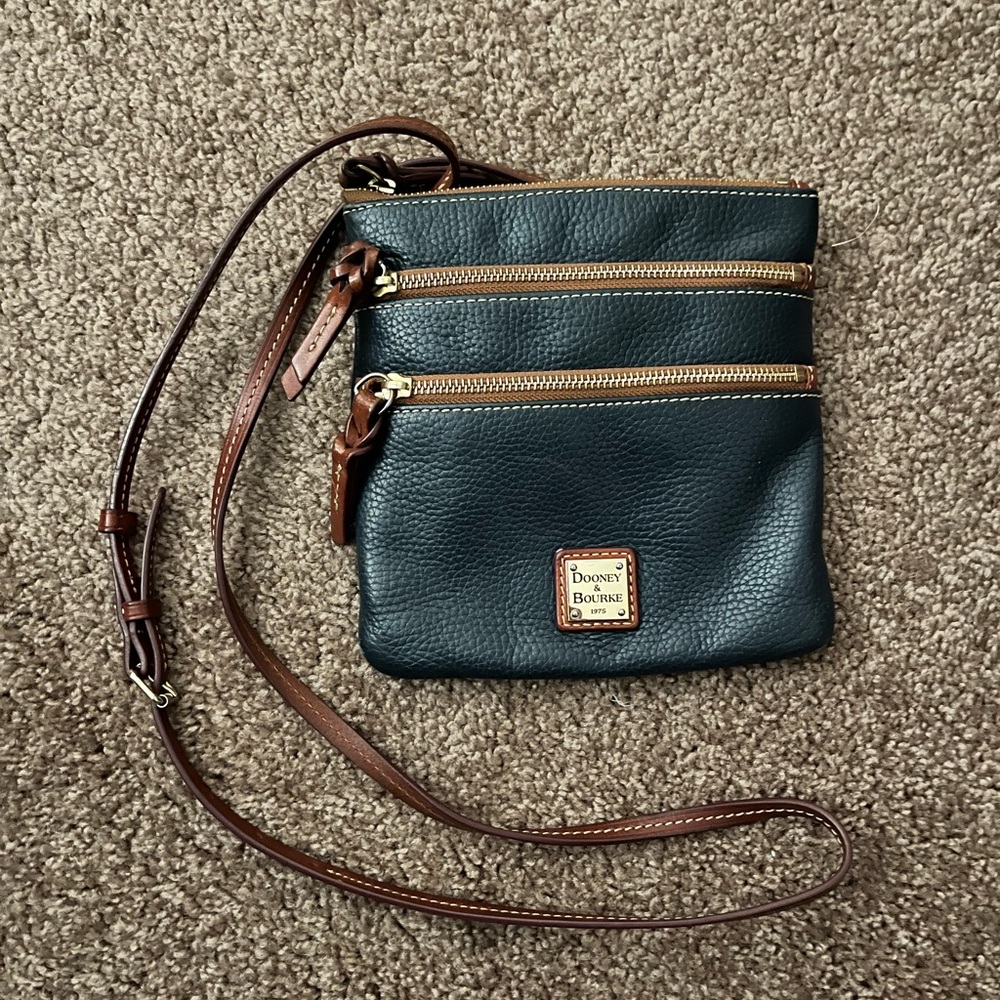 Dooney & Bourke Navy and Brown Crossbody Bag